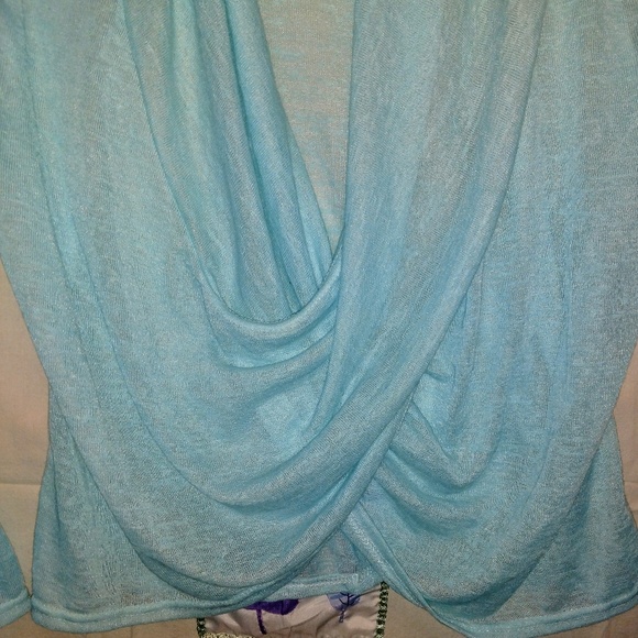 Sheer Seafoam Green Wrap Top - Picture 3 of 5